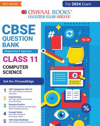 Oswaal CBSE Chapterwise & Topicwise Question Bank Class 11 Computer Science Book (For 2023-24 Exam)
