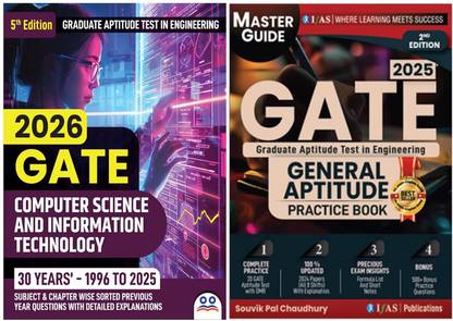 GATE Computer Science & Information Technology and GATE General Aptitude Practice  - 2026 [Set of 2 Books] | Previous Year Solved Papers & Practice Questions with Detailed Solutions | 500+ Practice Questions & 20 Model Papers | Chapter-wise PYQ & Practice Question Bank | Best Seller Books for GATE CSE & IT Exams | Two Brothers Publications
