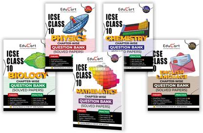 Educart ICSE Class 10 Question Bank 2025-26 Chapter-wise including Solved Papers Physics, Chemistry, Mathematics, Biology and English Language (Strictly Based on 2026 Syllabus)