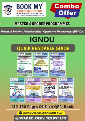 IGNOU MMPC1 MMPC2 MMPC3 MMPC4 MMPC5 MMPC6 MMPC7 Study Guide (Quick Readable Notes) for Ignou Student-MBAOM In English-Our books use 80 GSM A4 paper for clear, sharp prints, perfect for students.