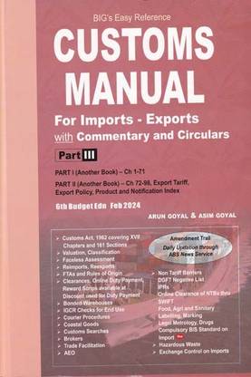 Customs Manual for Imports Exports with Commentary and Circulars
