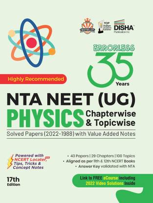 35 Years NTA NEET (UG) PHYSICS Chapterwise & Topicwise Solved Papers (2022 - 1988) with Value Added Notes 17th Edition