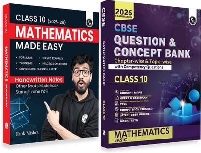 PW CBSE Class 10 Maths Made Easy Notes with Question Bank Maths (Basic) Combo