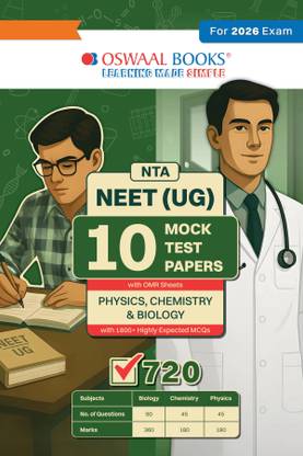 Oswaal NEET (UG) 10 Mock Test Papers Based on Latest NTA Pattern | PHYSICS, CHEMISTRY & BIOLOGY| For 2026 Exam