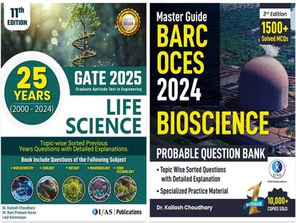 GATE Life Science and BARC Bioscience PYQ Combo Book  - 2026 [Set of 2 Books] | Topic-Wise Solved Papers with Detailed Explanations | Best Seller Previous Year Question Paper Book for GATE Life Science & BARC OCES Bioscience Exams in India | IFAS Publications