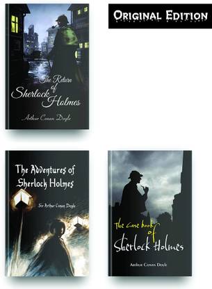 Sherlock Holmes Books Set Of 3 By Sir Arthur Conan Doyle, Original Edition, The Adventures Of Sherlock Holmes Book, The Case Book Of Sherlock Holmes, The Return Of Sherlock Holmes