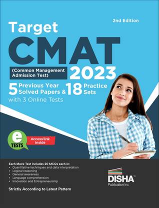 Target CMAT (Common Management Admission Test) 2023 - 5 Previous Year Solved Papers & 18 Practice Sets (15 in Book & 3 Online Tests)