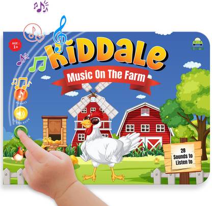 Kiddale Farm Animal Rhymes Musical Sound Book for 1+ Year Old|Interactive Touch n Play Sound Book|Learning & Education for 1-3 Years Old|Sing Along Books