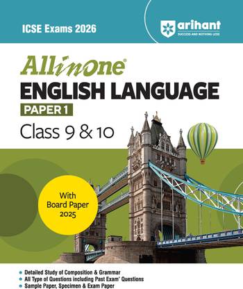 Arihant All in one English Language Class 9 & 10 for ICSE Exams 2026 | With Simplified Theory, Topic & Chapter Exercises, Exam Pattern Questions, Sample Question Papers, Internal Assessment
