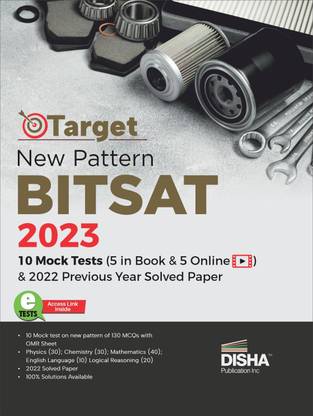Target New Pattern Bitsat 2023 - 10 Mock Tests (5 in Book & 5 Online) & 2022 Previous Year Soved Paper Physics, Chemistry, Mathematics, English & Logical Reasoning