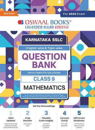 Oswaal Karnataka Sslc Question Bank Class 9 Mathematics Book for Board