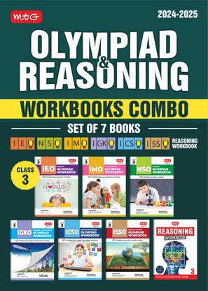 MTG NSO-IMO-IEO-NCO-IGKO-ISSO Olympiad Workbook and Reasoning Book Combo Class 3 (Set of 7 Books) | MCQs, Previous Years Paper & Achievers Section - SOF Olympiad Preparation Books For 2024-25 Exam
