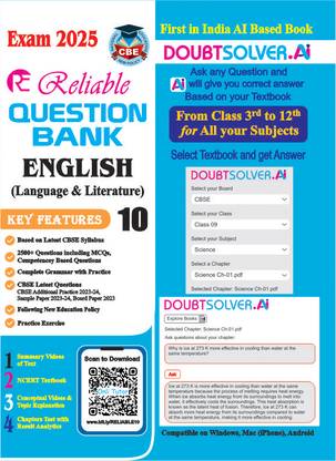 Reliable CBSE Question Bank Class 10 English (L&L), Board Exams 2025 (Free AI tool: https://doubtsolver.ai )