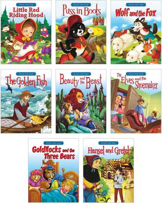 Classic Fairy Tales | Red Riding Hood, Puss in Boots, Beauty and the Beast, Goldilocks, Hansel & Gretel & more | Set of 8 Books