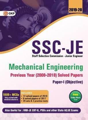 Ssc Je Mechanical Engineering for Junior Engineers Previous Year Solved Papers (2008-18), 2018-19 for Paper I
