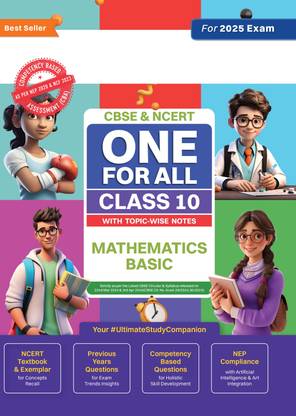 Oswaal CBSE & NCERT One for All Class 10 Mathematics (Basic) | With Topic-Wise Notes For 2025 Board Exam