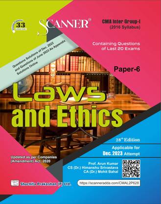 Scanner CMA Inter Group-I Paper-6 Laws and Ethics