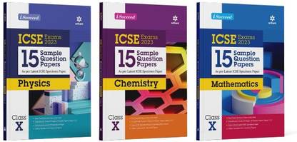 I-Succeed 15 Sample Question Papers ICSE Physics, Chemistry, Mathematics Class 10 2019-23 ( Set of 3 Books )