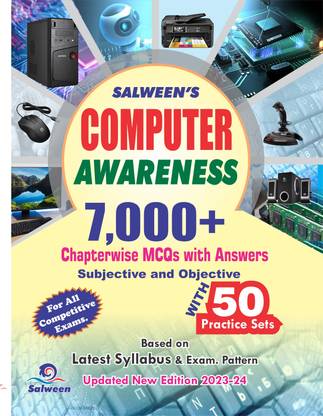 Computer Awareness Book By Salween Publisher . 7000+ Chapterwise Mcqs With Answer , Subjective With Objective , With Latest 50 Practice Sets