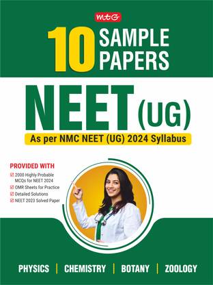 NEET 10 Sample Papers as per NMC NEET UG 2024 Syllabus | NEET Mock Test Papers with OMR Sheet