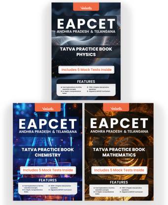 Vedantu Andhra Pradesh & Telangana EAPCET / EAMCET Tatva Practice Question Bank Book | Physics, Chemistry, Mathematics | Chapterwise Theory and Mock Tests | Includes Free Online Mock Tests