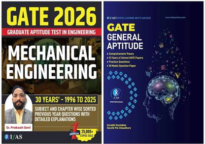 GATE Mechanical Engineering and General Aptitude Practice Books [Set of 2 Book]  - 2026 [Set of 2 Books] | Previous Year Solved Papers with Detailed Solutions | Chapter wise Sorted PYQ Question Bank with 10 Model Papers | Best Selling GATE Mechanical Book Set in India | IFAS Publications