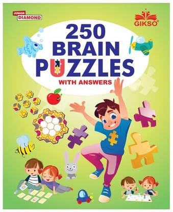 GIKSO 250 Brain Puzzles Book for Kids Age 3 - 5 Years Old | Includes Fun Activities Like Mazes, Join the Dots, Drawing, Colouring, GK, Riddles and Completing Patterns  - 250 Brain Puzzles Book - Brain Booster Activity Book for Kids 3 - 5 Years Old (English)