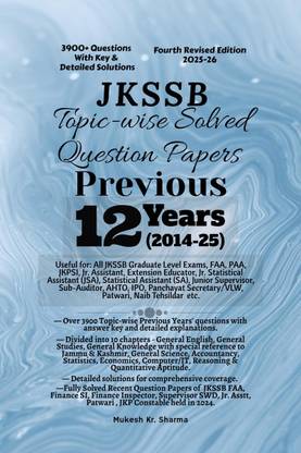 JKSSB Topic-wise Solved Question Papers