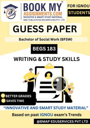 Writing and Study Skills BEGS 183 IGNOU BA English Book – 50–60 Pages Exam Preparation Guide with Solved Question Papers and Important Questions on Premium 80 GSM Paper