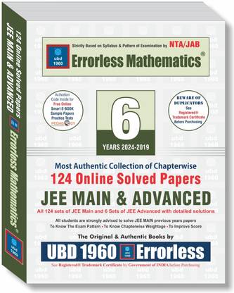 UBD1960 IIT-JEE Main & Advanced 6-Years (2024-2019) Mathematics Chapterwise online Solved Papers for IIT-JEE 2025