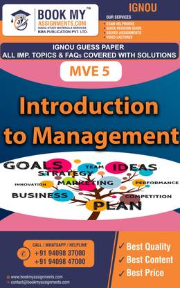 IGNOU MVE 5 Introduction to Management | Guess Paper | Important Question Answer |Post Graduate Diploma in Pharmaceutical Sales Management (PGDPSM)