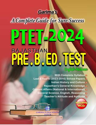 PTET-2024 Rajasthan Pre. B.Ed. Test