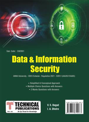 Data and Information Security for BE Anna University R21CBCS (V - AI&DS / CS&BS - CW3551)