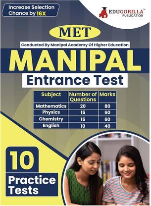 Manipal Entrance Test (MET)  - 2024 | Manipal Academy of Higher Education (MAHE) | 10 Practice Tests with Free Access to Online Tests
