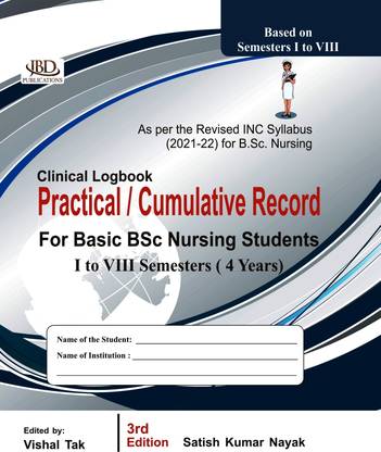 Clinical Logbook Practical / Cumulative Record for BSc Nursing Students