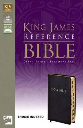 KJV, Reference Bible, Giant Print, Personal Size, Bonded Leather, Black, Indexed, Red Letter Edition