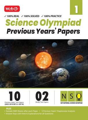 MTG NSO Class-1 Olympiad 10 Previous Years Papers (2023-2019 Set A & B) Science with Mock Test Papers - Sample OMR Sheet with Chapterwise Analysis | SOF Olympiad Books For 2024-25 Exam