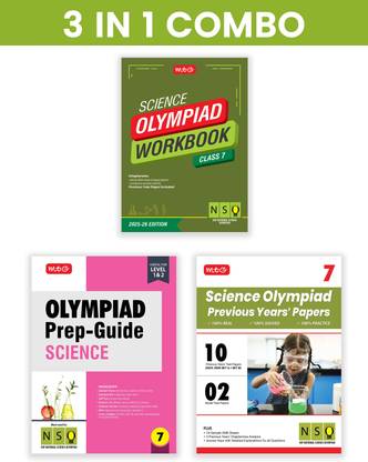 MTG Class-7 National Science Olympiad (NSO) Workbook, Prep-Guide & Previous Years Papers (PYQs) with Mock Test Paper (Set of 3 Books) - SOF Olympiad Books For 2025-26 Exam