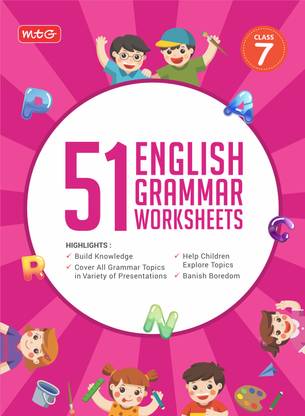 MTG 51 English Grammar Worksheets Class 7 – Grammar Work books to practice English concepts in interactive way (Based on CBSE/NCERT)