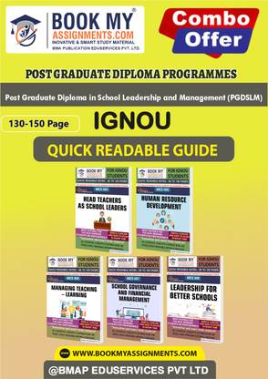 IGNOU MES004 MES5 MES6 MES7 MES8 Quick Readable Notes Comprehensive Study Guide for IGNOU Students Post Graduate Diploma in School Leadership and Management (PGDSLM) In Hindi-Our books use 80 GSM A4 paper for clear, sharp prints.