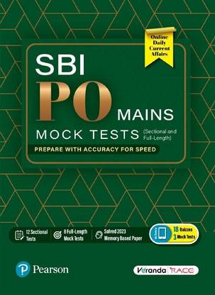 SBI PO Mains-Mock Tests | 12 Sectional and 8 Full-Length Tests | Solved 2023 Memory-based Paper | 1st Edition | - Pearson