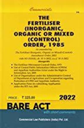 The Fertilizer ( Inorganic, Or Mixed) ( Control ) Order, 1985