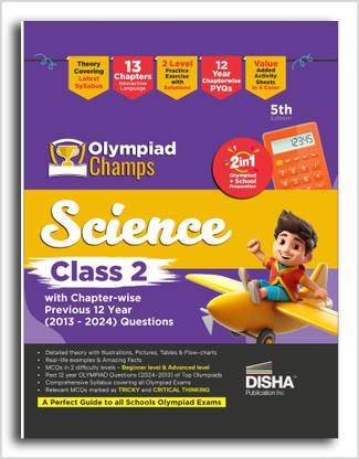 Olympiad Champs Science Class 2 with Chapter-wise Previous 12 Year (2013 - 2024) Questions 5th Edition | Complete Prep Guide with Theory, PYQs, Past & Practice Exercise |