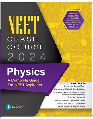NEET Crash Course Physics 2024| Chapterwise summary & solved MCQs|3 Unit test & Mock tests papers| Assertion & Reason, Matrix Match and Statement-based questions |2023 latest solved paper