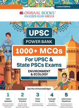 UPSC Power Bank:1000+ MCQs for UPSC and State PSCs and exams Environment & Ecology (For 2024 Exam)