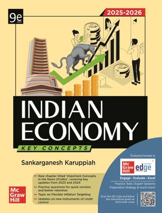 Indian Economy Key Concepts by Sankarganesh Karuppiah(IRS) | 9th Edition | UPSC CSE 2025-26 | Civil Services Exam � Prelims & Mains | Practice Question for Quick Revision | Key Updates (2023-24) | Tables, Flowcharts, Examples & Diagrams