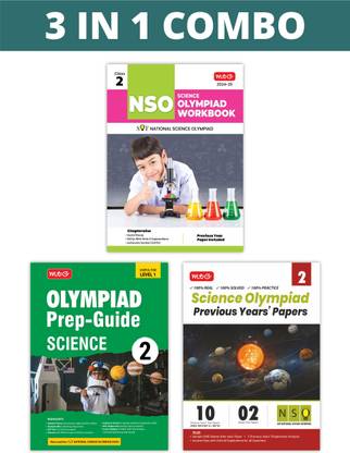 MTG National Science Olympiad (NSO) Workbook, Prep-Guide & Previous Years Papers (PYQs) with Mock Test Paper Class 2 - SOF Olympiad Books For 2024-25 Exam (Set of 3 Books)