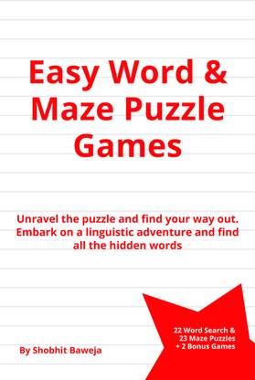 Easy Word & Maze Puzzle Games  - 22 word search and 23 maze puzzle with 2 bonus puzzle games
