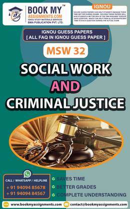 IGNOU MSW 32 Social Work and Criminal Justice (Compulsory) |Guess Paper| Important Question Answer |Certificate in Social Work and Criminal Justice System (CSWCJS)