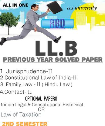 LLB CCSU 2 SEMESTER SOLVED QUESTION PAPERS study material book  - English medium PREVIOUS YEAR LLB SOLVED PAPER 2015 TO 2022